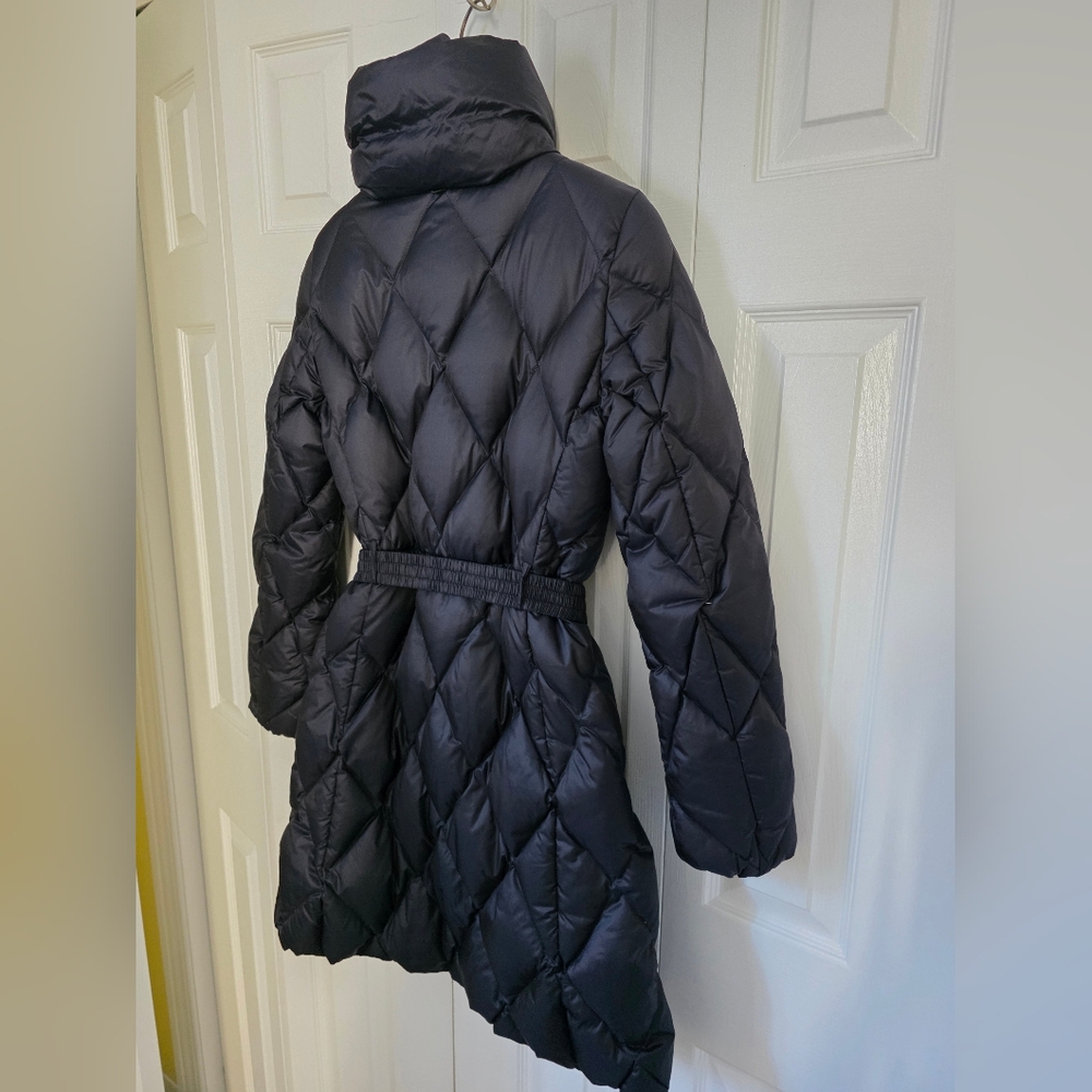 Coach Duck Down Quilted Belted Long Puffer Coat Black XS - Picture 10 of 16